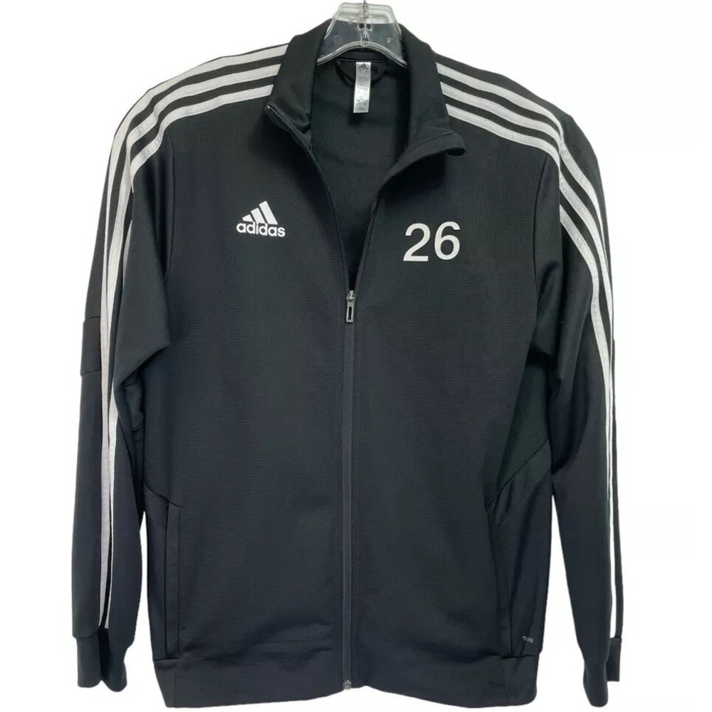 Adidas CFC #26 Black White Striped Sz Large Full Zip‎ Track Jacket (K10) NW/OTs